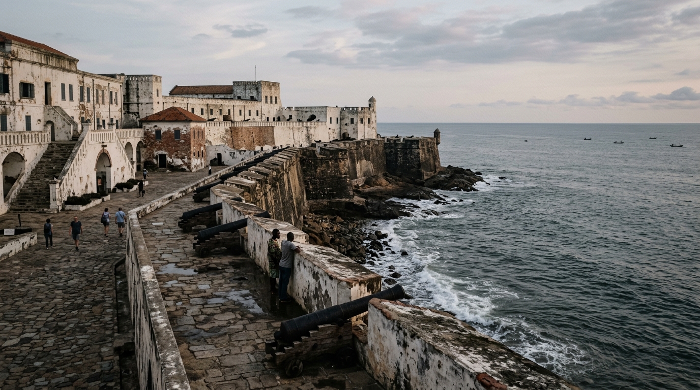 Cape Coast Castle battlements in Ghana